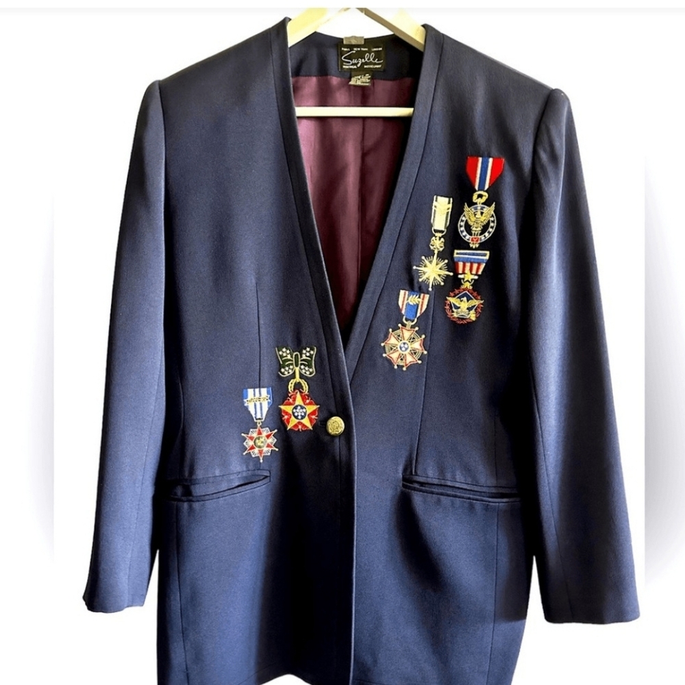 Suzelle Vintage Navy Blue Blazer
